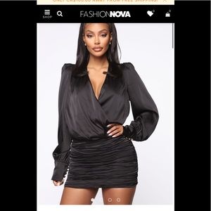 Dress silk black fashionnova